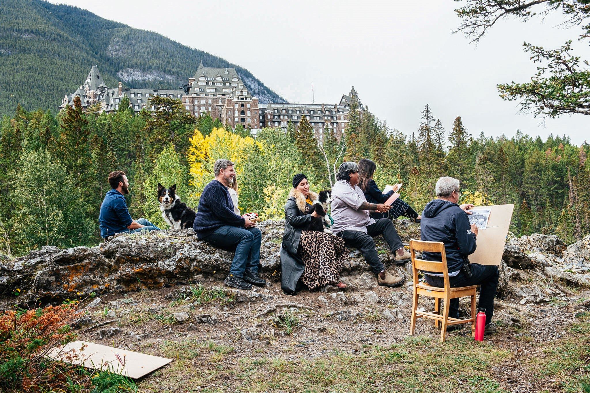 nowandthen re-creation of the 1952 program capture with current Banff Centre staff.