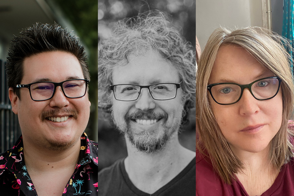 Summer Writers faculty Jordan Abel, Adam Dickinson, and Dodie Bellamy Summer Writers faculty Jordan Abel, Adam Dickinson, and Dodie Bellamy