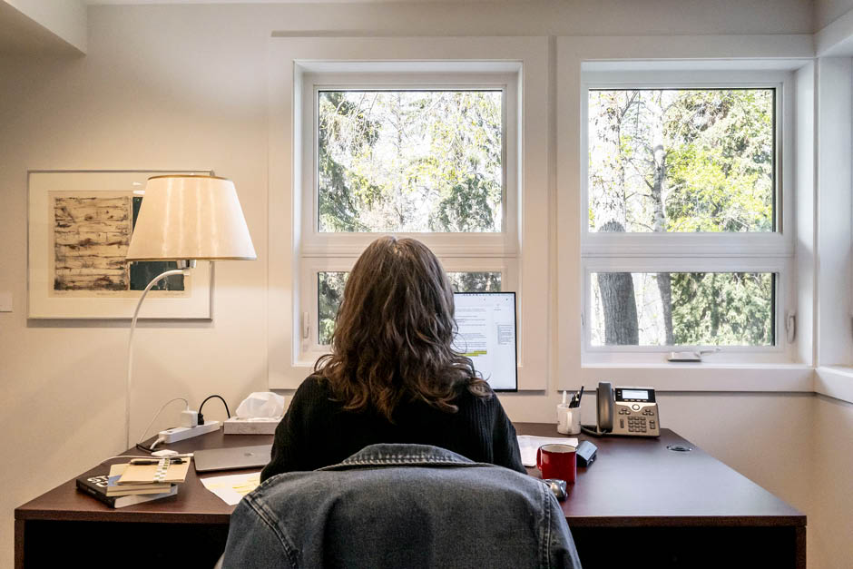 Literary Arts Programs at Banff Centre | Photo by Rita Taylor A writer working in a studio