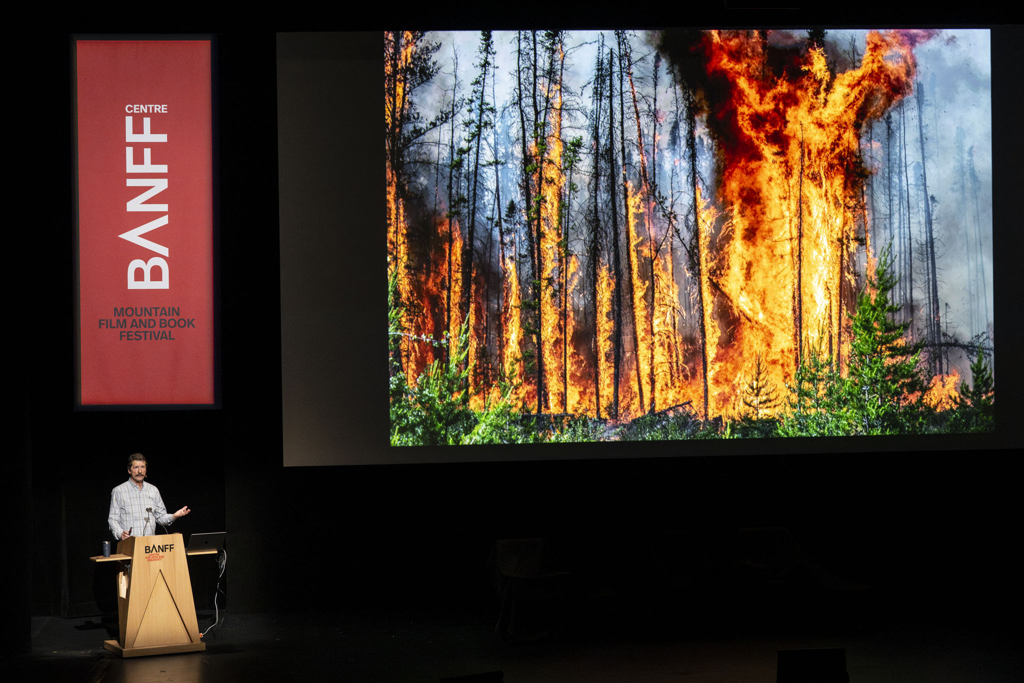 James Balog presenting his Extreme Ice Survey Project.
