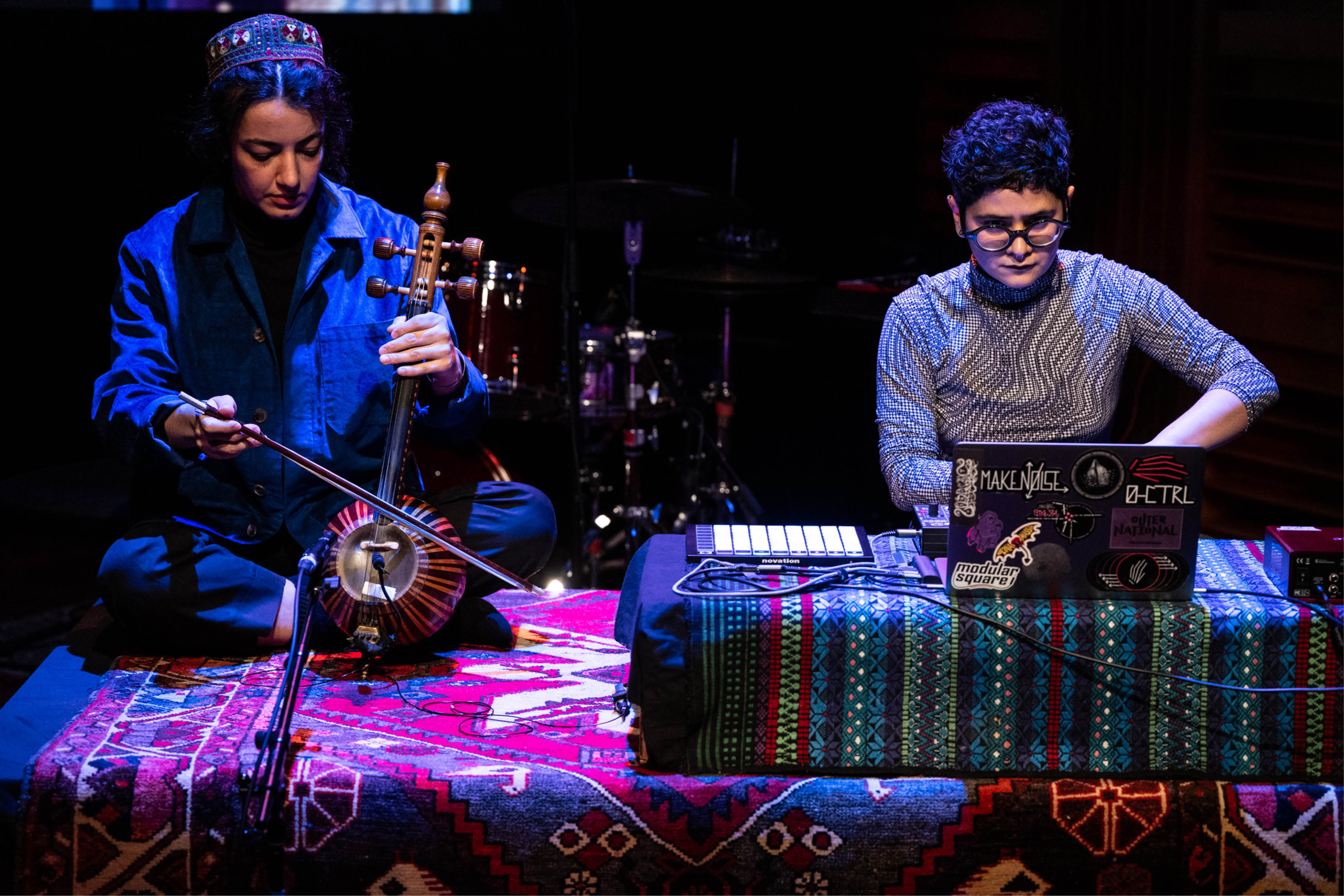 Two musicians playing music