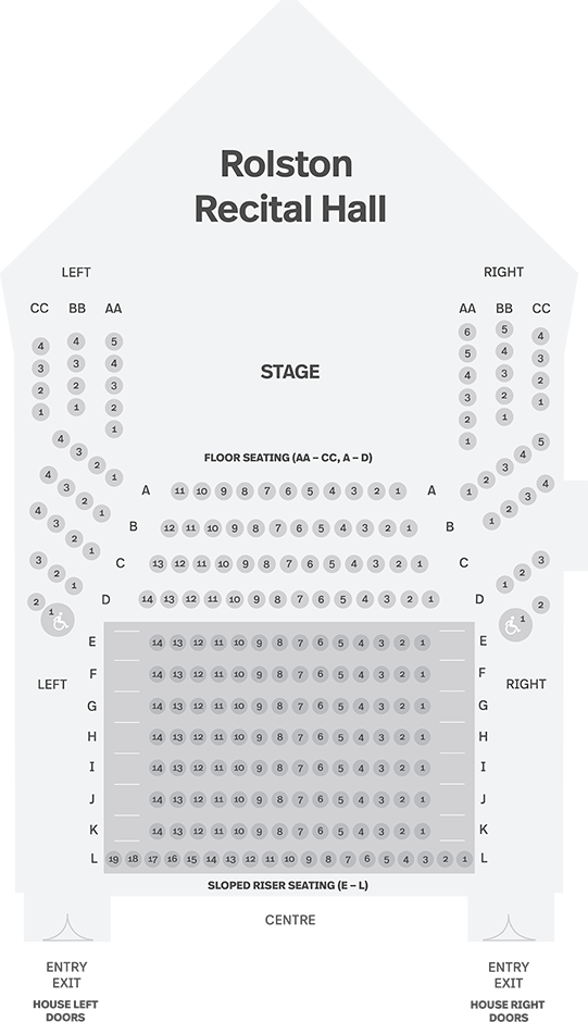 Rolston Recital Hall Seating Map