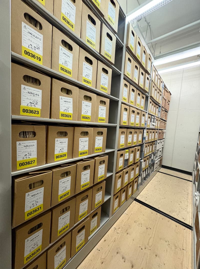 Storage boxes containing the University of Alberta Collection