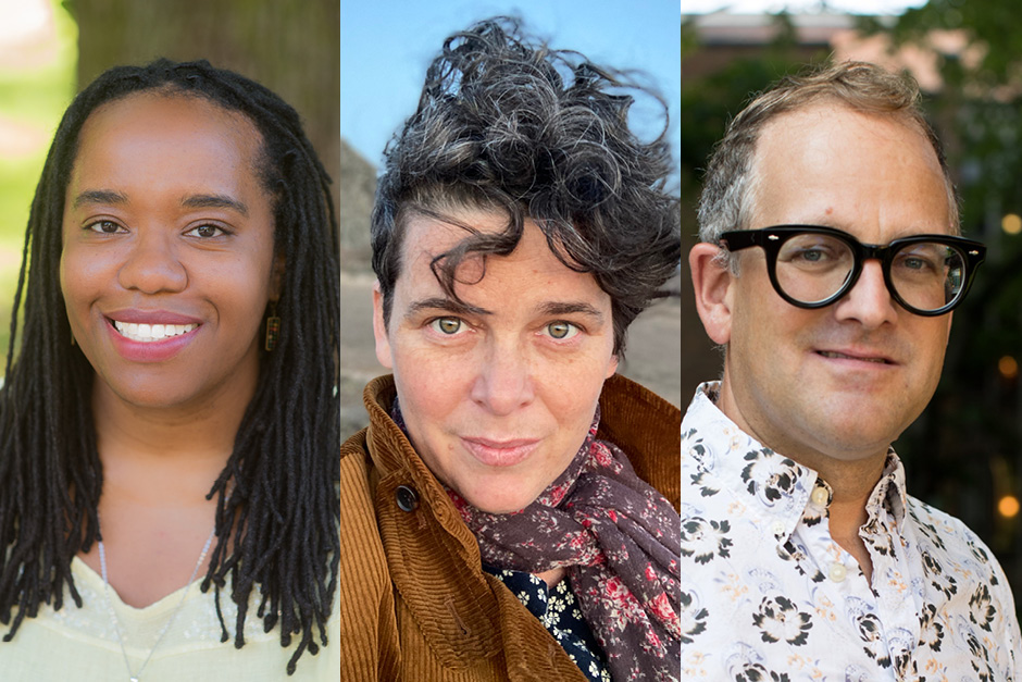 Faculty of the Literary Journalism 2026 residency  Dr. Cheryl Thompson, Manjula Martin, and Shawn Micallef