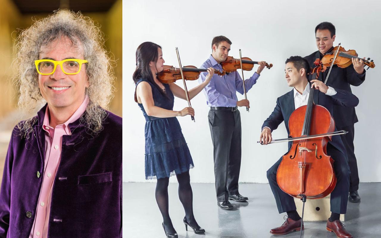 Mark Applebaum (left) and Afiara Quartet (right)