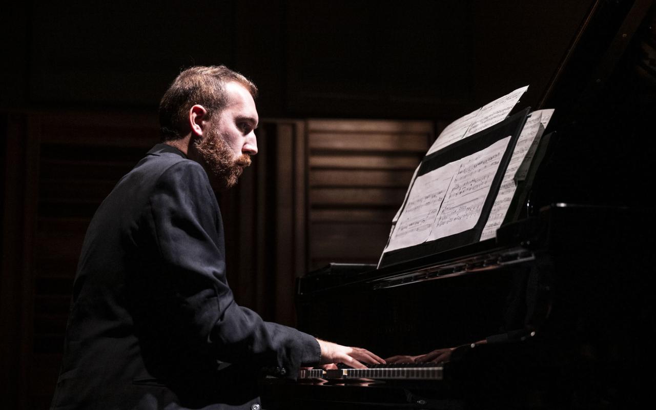 David Potvin at the piano