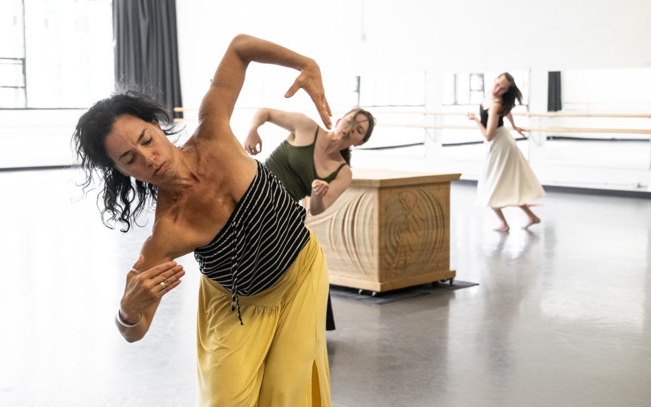 Women dancing in studio