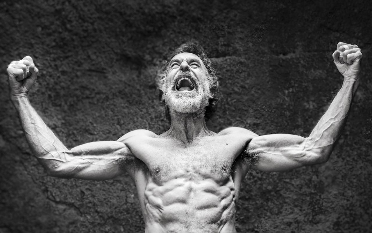 Black and white photo of climber John Verm Sherman 