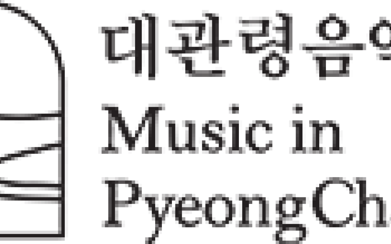 black text on white background. Music in PyeongChang written in English and Hangul