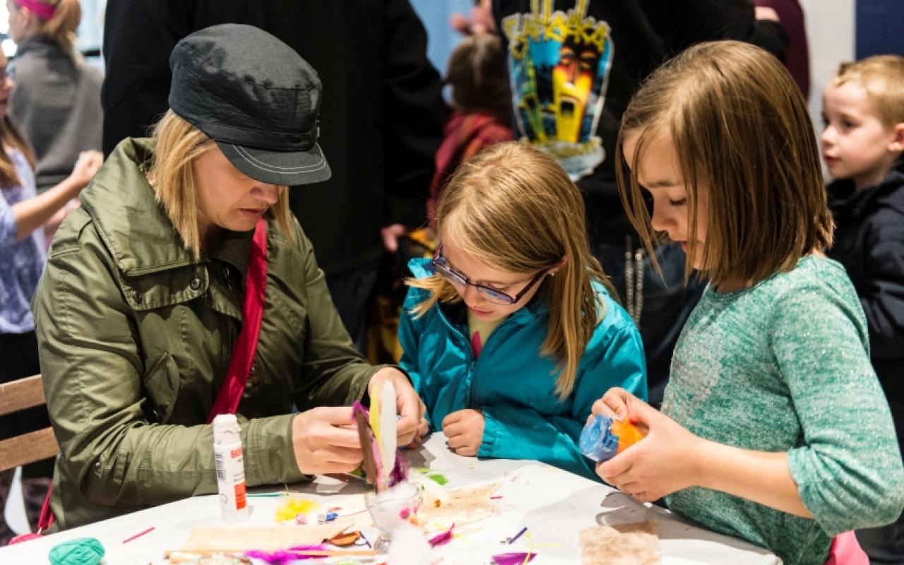 Children doing crafts
