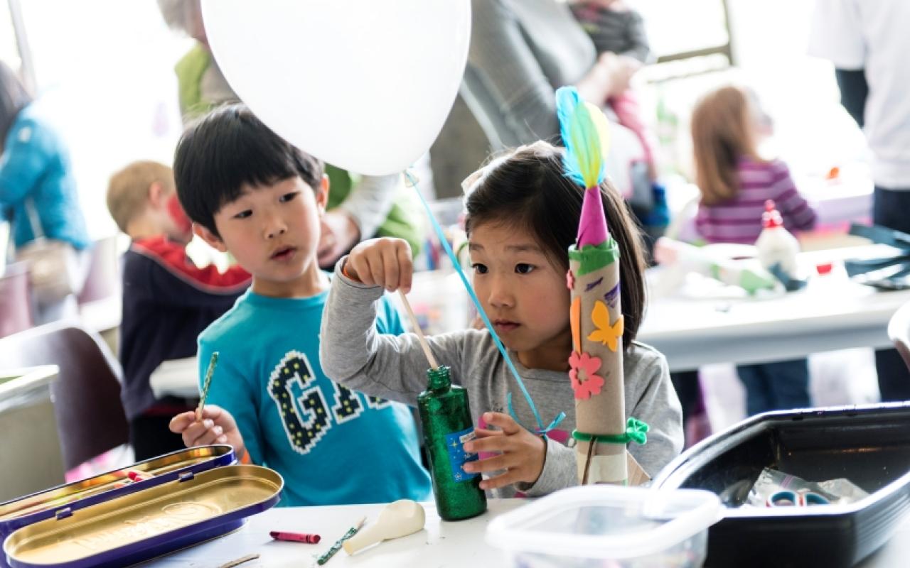 Children doing crafts