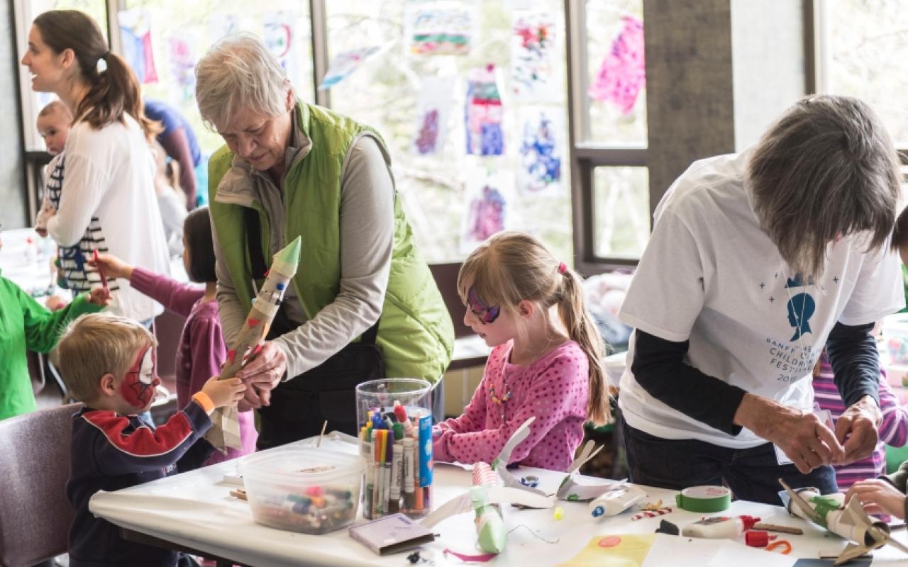 Children doing crafts