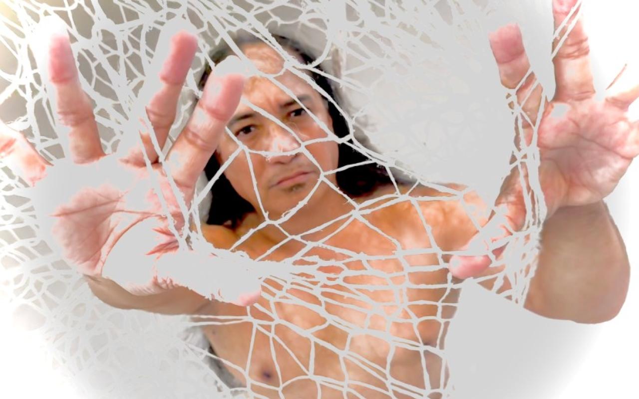 Still from Waihona Kino (Body Archive) featuring (Tau) Peter Rockford Espiritu 