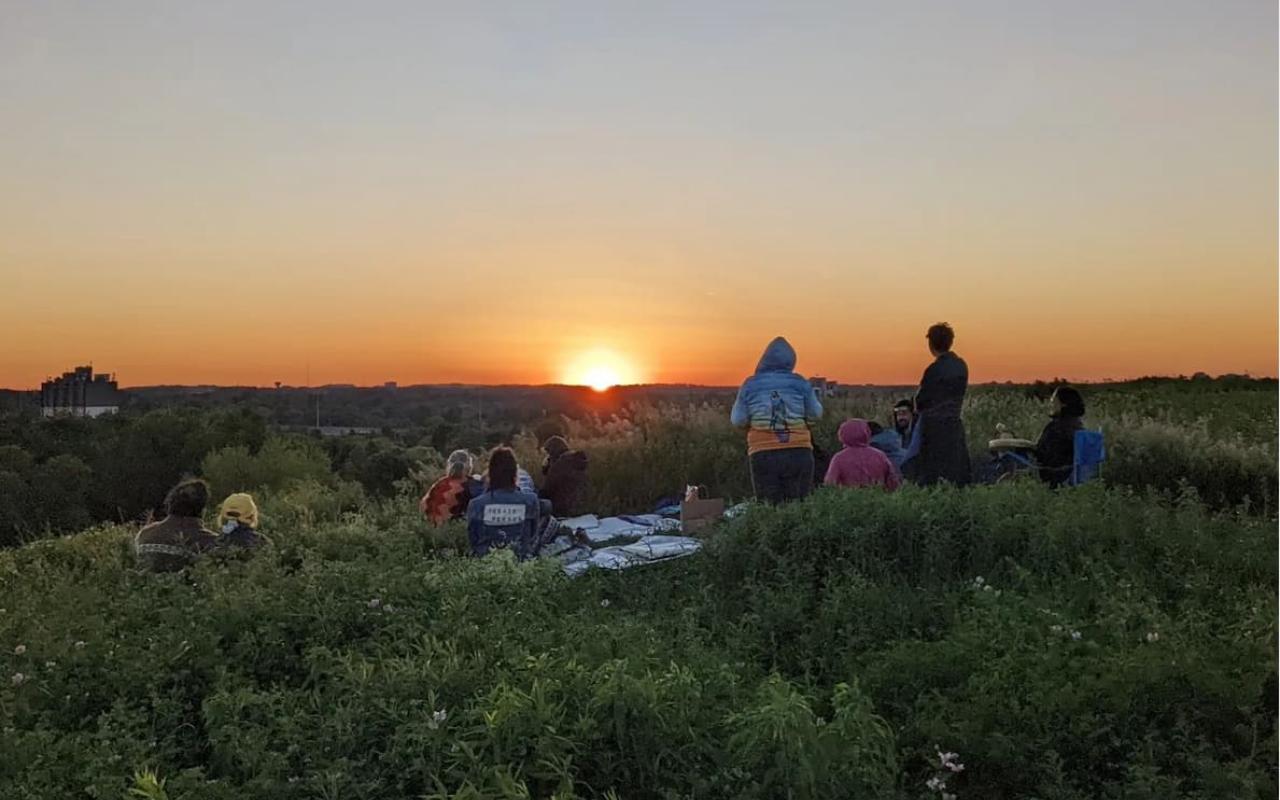 T’uy’t’tanat-Cease Wyss and Anne Riley, Sunset at Mount Trashmore Park, 2022