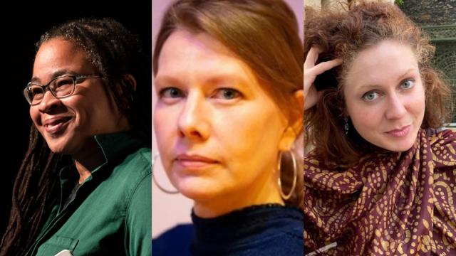 Program faculty Renee Gladman, Karen Solie, and Yasmine Seale