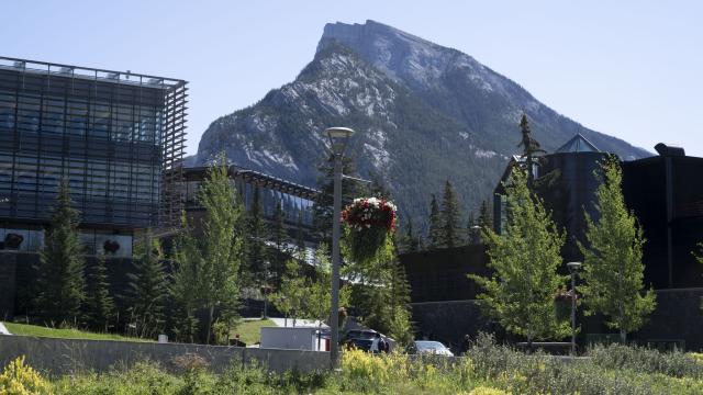 Banff Centre Campus, Cascade Mountain in the Background. 