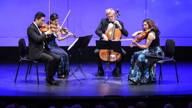 Viano String Quartet performs on stage at Banff Centre