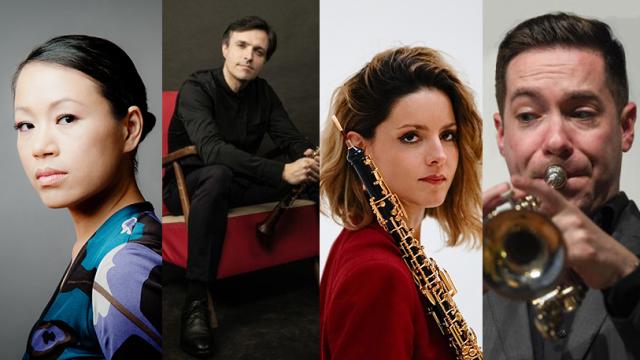 Left to right: Aiyun Huang, Jose Franch-Ballester, Cristina Gómez Godoy, Joel Brennan.  Photos courtesy of the artists. 