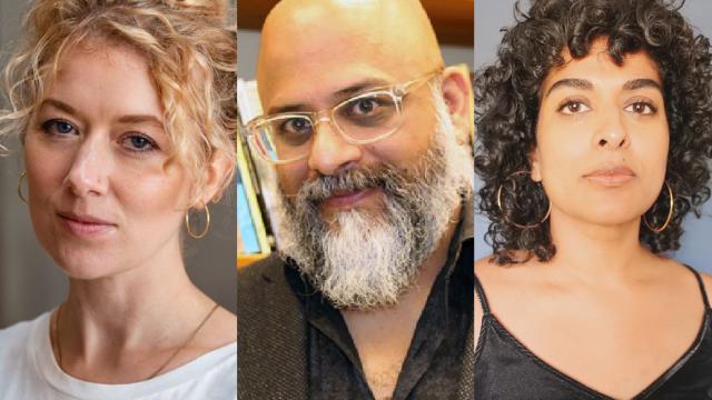 Deep Winter Writers faculty Holly Pester, Nasser Hussain, and Divya Victor