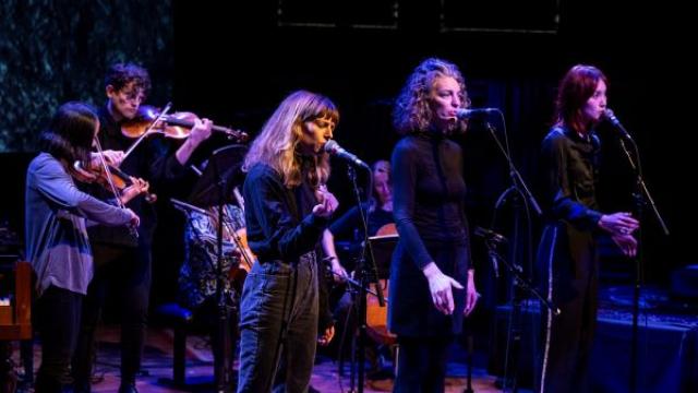 Image of Performance, Erin Propp (vocal), Kate Kurdyak(vocal), Lauren Kurdyak(vocal), Christine Choi (violin, Ryan Davis (viola), Photo by Rita Taylor