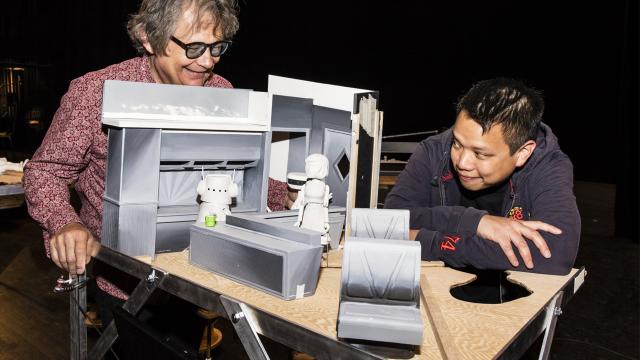 Kid Koala (right) with part of his project "Nufonia Must Fall"