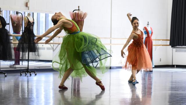 Dancers rehearsing in studio