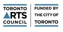 Logo with blue lines outside of the words Toronto Arts Council with a blue triangle in place of the A